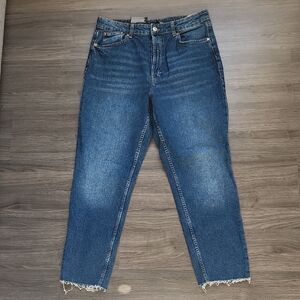 H&M Dark Blue Cropped Ankle Jeans